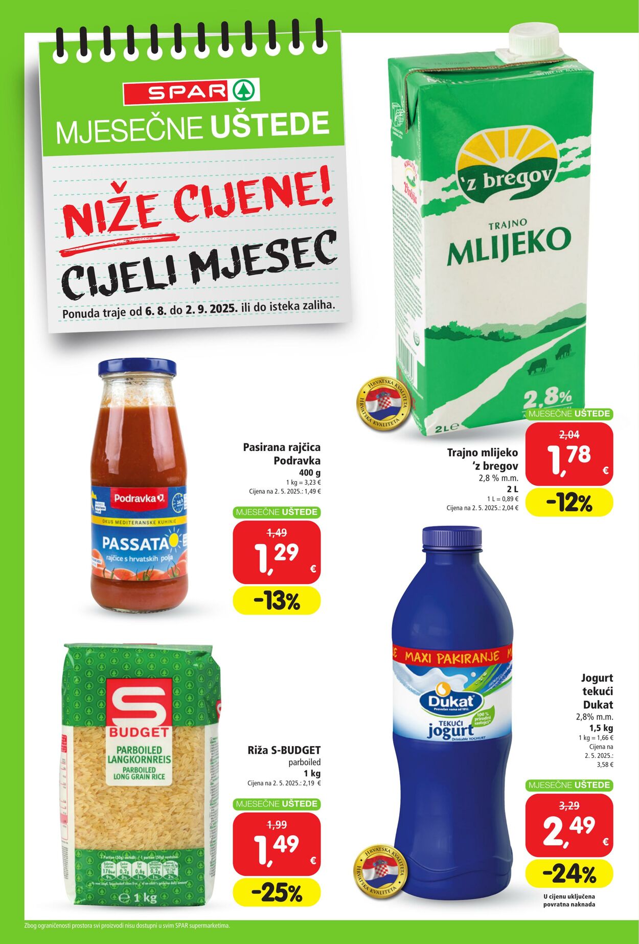 Katalog Spar 06.08.2025 - 02.09.2025