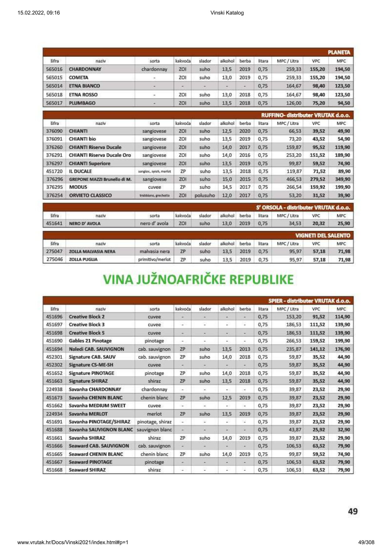 Katalog Vrutak 01.11.2021 - 31.10.2022